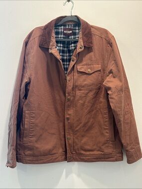 Alesbury Men's Brown Canvas Field Jacket with Plaid Lining